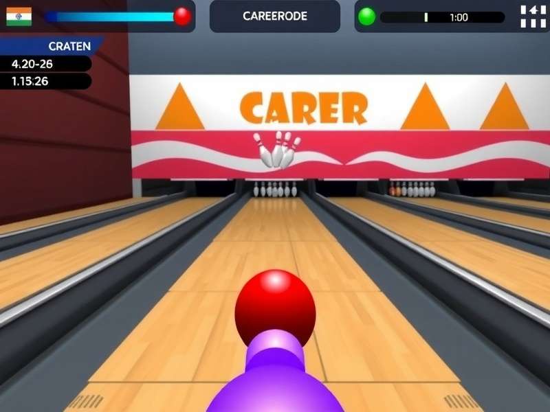 Indian Bowling Sensation gameplay screenshot showing bowling action